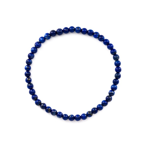Taddart Minerals Natural Gemstone Lapis Lazuli Blue Bracelet with 4mm