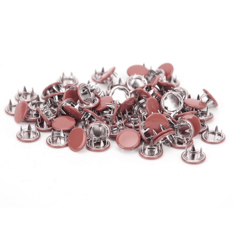 100 Set Snap Button Colorful Brass Prong Press Stud Sewing