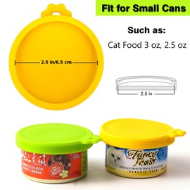 Comtim Small Cat Food Can Lids with Cat Food Spoon Set, Silicone Cat Food Can Covers Lids for 3 oz Cans, Cat Can Opener Spatula Cat Spoon for Wet Food