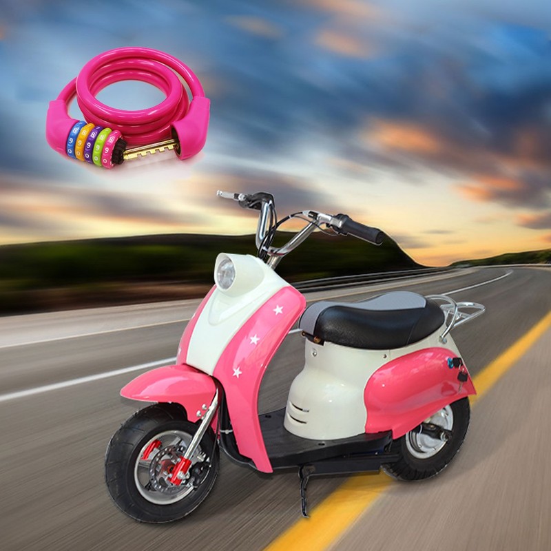 GOLDPOOL Kids Bicycle Cable Lock Colorful High Security 5 Digit