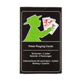 AMPELMANN Poker Card Game, International Picture, 52 Sheets + 3 Jokers, False Player Coloured