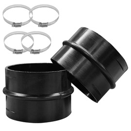 2 x Connectors Round Duct Pipe 75 mm with 4 Stainless Steel Hose Clamps Heating Pipe Connection Connector Ventilation Pipe Round Duct Pipe Ducting Joiner Connector Pipe for Eber-spacher We-bas-to