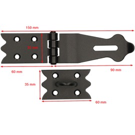 KOTARBAU® Safety Hasp 150 x 35 mm with Padlock Hasp Hinge Door Bolt Locking Folding Bolt Cellar Lock Robust