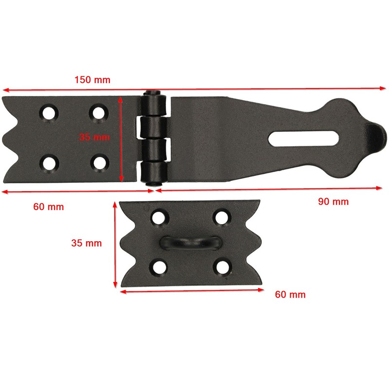 KOTARBAU® Safety Hasp 150 x 35 mm with Padlock Hasp