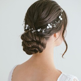 YFFSFDC Hair Ornament, Flower Headband, Pearl, Handmade Flower Headband, Headdress, Small Flowers, Leaf Garland, Hair Accessory, Entrance Ceremony, Graduation Ceremony, Wedding, Hair Decoration,