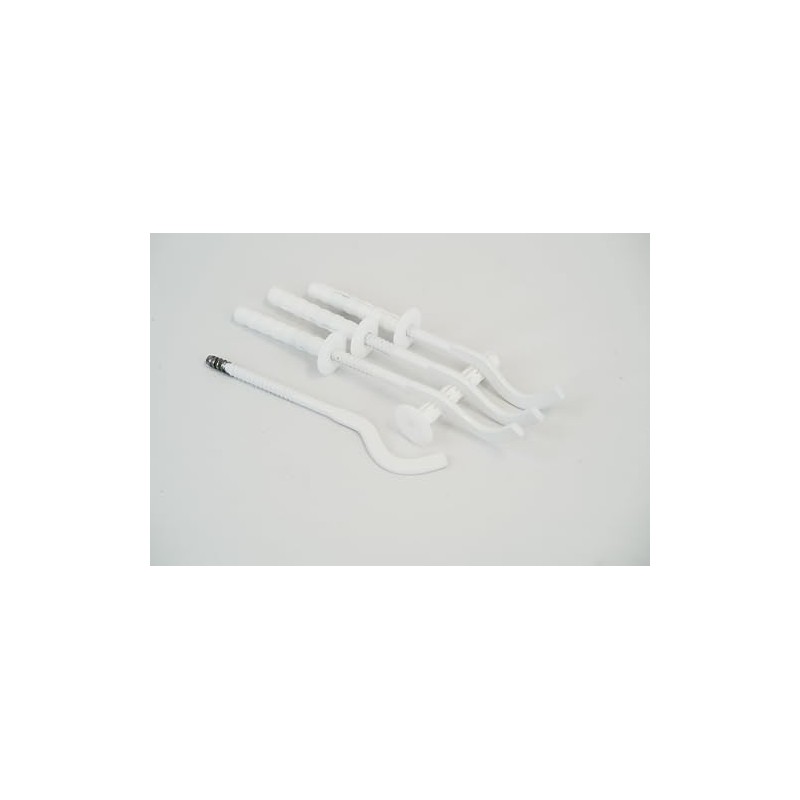4 x Universal Design Radiator Wall Mount (White) with Fixing
