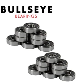 Hockey Bearings ABEC 9, 7, 5 Inline Roller Speed Package 16 Bearings and 8 Spacers Kit (ABEC 5 - Black)