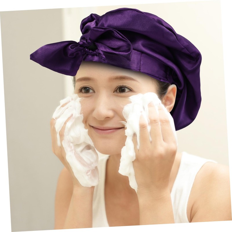 Healeved Long Hair Sleep Cap Satin Bonnet Braids Bath Soft