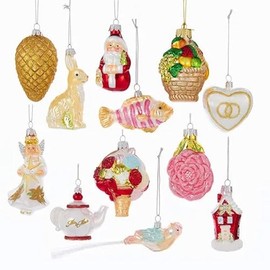 Kurt Adler Noble Gems Wedding Ornament (Set of 12), 2.75"-4"