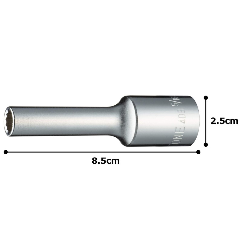 トネ(TONE) ディープソケット(12角) 4DB-10L 差込角12.7mm(1/2") 二面幅5/16inch インチ