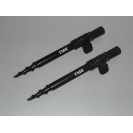2 x Fishing Spiral Point Easy Screw Banksticks 15cm-25cm. 16mm Diameter, clamp