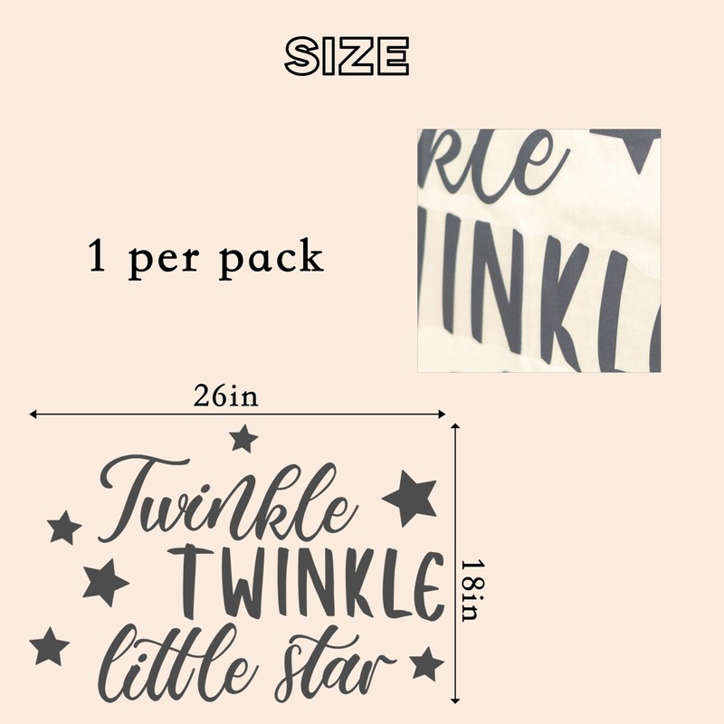 Capiont Twinkle Twinkle Little Star Gender Reveal Backdrop Sticker