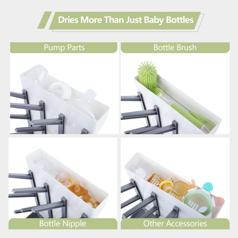 EeJyah Baby Bottle Drying Rack for 12 Bottles, Space Saving