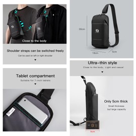 ZhaoCo Crossbody Backpack for Men Women Multipurpose Fashion Lightweight Chest Shoulder Bag Sling Bag For Cycling Holidays Party Travel Daypack Black