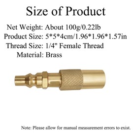 SEIWEI Low Pressure 1/4 Inch Quick Connector Adapter Conversion Adjustment RV Quick Connector Switch Adjustment Adaptation Adapter Fit for Coleman Road Trip LXE Portable Grill