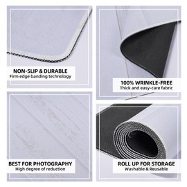 Kate Photography Flooring Mats White Wood Texture Floor Mat Backdrop Retro Rubber Photoshoot Mat for Photo Studio Background Props 5x4ft