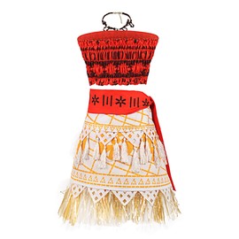 JerrisApparel Princess Costume Skirt Set Necklace Girls Adventure Cosplay (9-10, Multicolor)