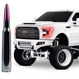 VMS RACING Chrome With Pink Tip Bullet Antenna for Ford F150 F250 F350 Billet Aluminum 5''