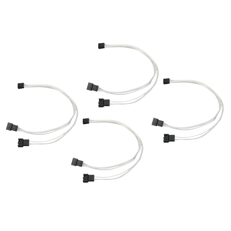 4pcs PWM Fan Extension Cable 4 Pin Silver Coated Copper