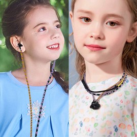 URIZONS 3.5mm有線イヤホン マイク付き 音量調節可能、おしゃれなブレスレットデザインで収納簡単、絡まり防止の編み込みケーブル、汚れに強く音楽、通話、日常使用に最適