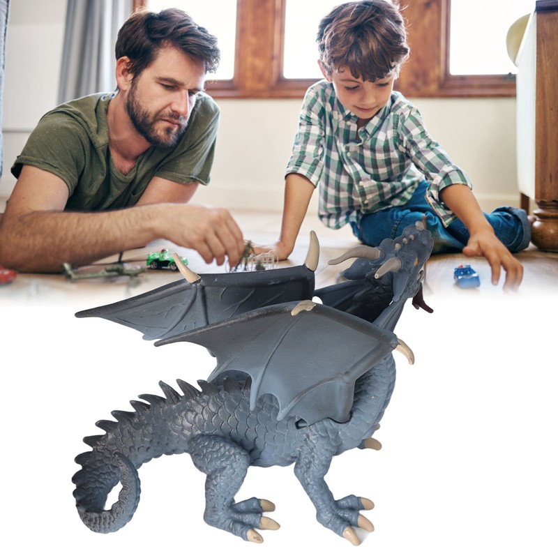 Dragon Model Figure Blue Plastic Vivid Cute Style Educational Dragon