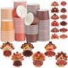 RimCereal 60 Pcs Fall Thanksgiving Snack Cups 10 oz Autumn