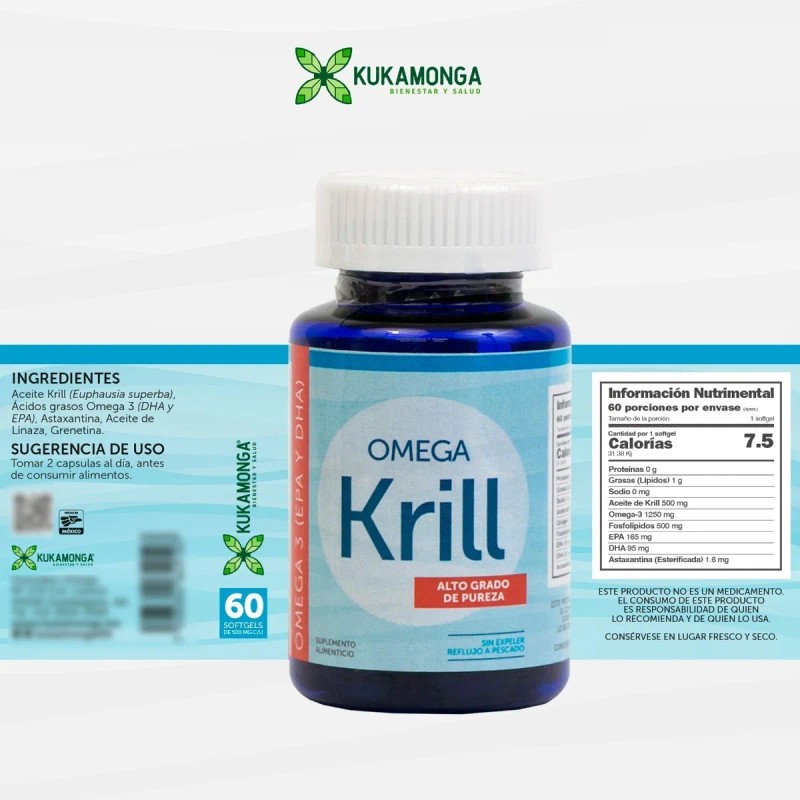 Omega Krill | 60 Cápsulas | Premium | Alto Grado