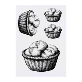 Azeeda 4 x 'Korb mit Brot' Temporäre Tattoos - Wasserfest, Hautfreundlich & Ungiftig · Transfers in Verschiedenen Größen (TO00082730)