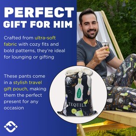 Funky Junque Men's Bourbon Pajama Pants Tequila Pajamas Soft Stretchy Lounge Sleepwear