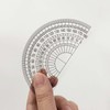 Ainkou 3pcs Clear Plastic Protractor 180 Degrees 4 Inches for