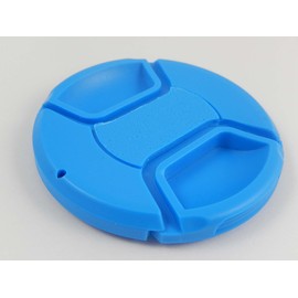 vhbw Universal 67mm Lens Cap for Camera DSLR - Plastic Blue with Inner Grip