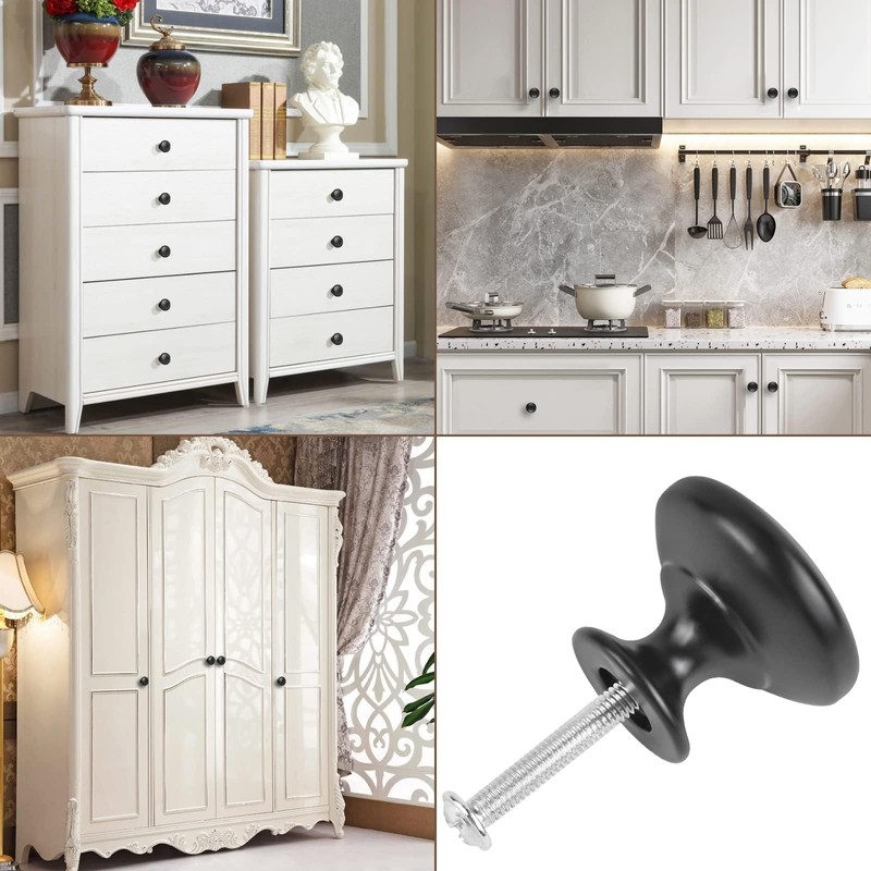 ShipeeKin 20x Cabinet Knobs Black Door Knob Matt Black Dresser