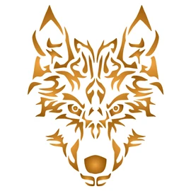 Wolf Stencil, 8.5 x 11 pulgadas, cabeza de lobo ártico canino animal