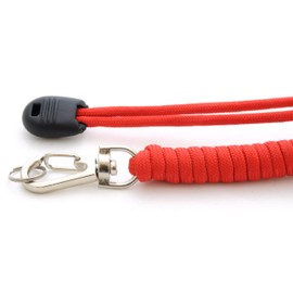 'Universal Survival Rope Pendant (Compact) Made of tear-resistant Parachute Cord/Paracord 550 Cord (Xmas Core Rope Nylon/7 strands and Stainless Metal Screw Clasp, Total Length 32 cm (Aufgeflochten), Colour: Red Please note: This Paracord Rope is not sui