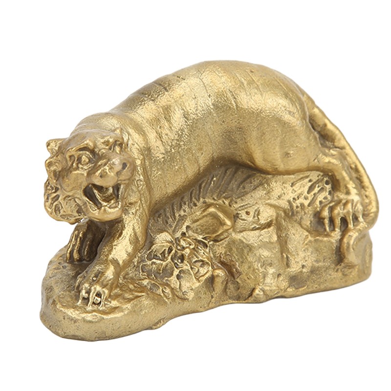Brass Tiger Statue Ferocious Tiger Durable Brass Rustproof Durable Sturdy