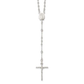 Sonia Jewels Real 925 Sterling Silver Rosary Pendant Necklace Charm Chain