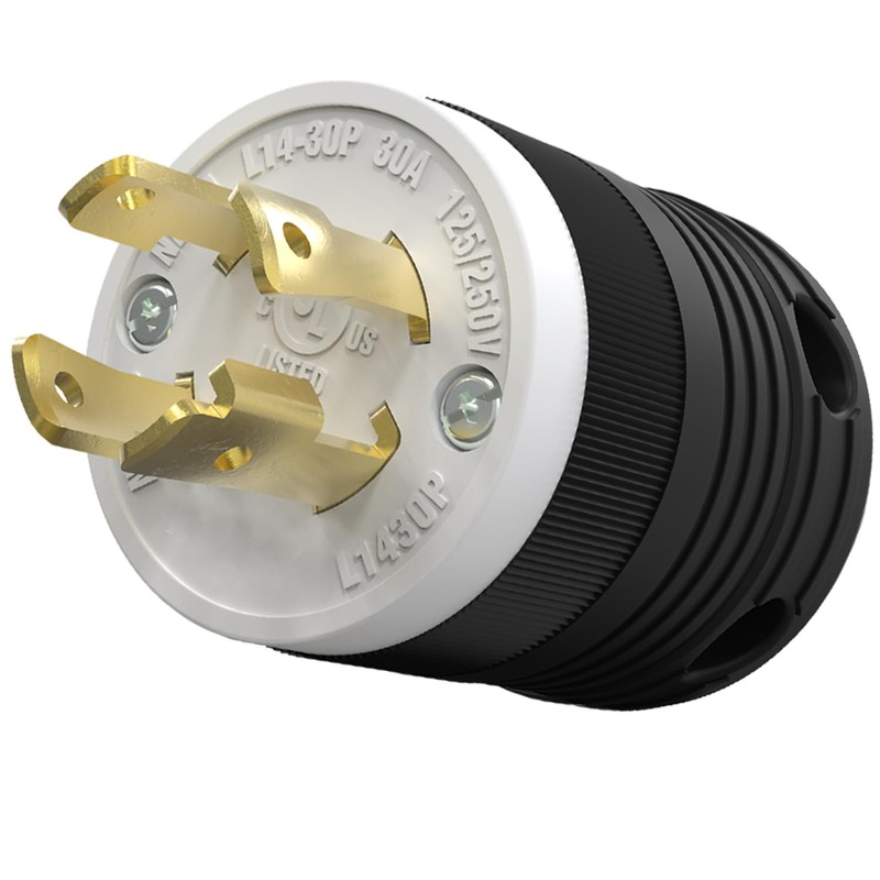 Yomiuwo 1 Pack NEMA L14‑30P Locking Plug 30 Amp Male 30A