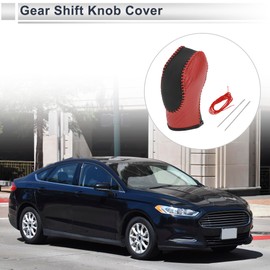 RATCHROLL Gear Shift Knob Cover for Ford Fusion 2013-2016 Stick Shifting Handle Protector Faux Leather 1 Pc Red Carbon Fiber Black Red