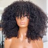 Afro Kinky Curly Wig With Bangs Full Machine Made Scalp