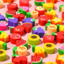 Kaemi Mini Erasers for Kids Bulk Classroom Prizes 300 Pcs Cute Erasers for Pencils Small Fun Fruit Erasers Bulk School Supplies Party Favors Homework Rewards Desk Pets