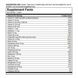Frasco Multivitamnico Centrum Mujer con Vitamina C Vitamina E Calcio Hierro y Retinol 60 Tabletas Sin sabor                                           