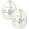 PEARL Mechanical Kitchen Timer, Set of 2 Stainless Steel Egg