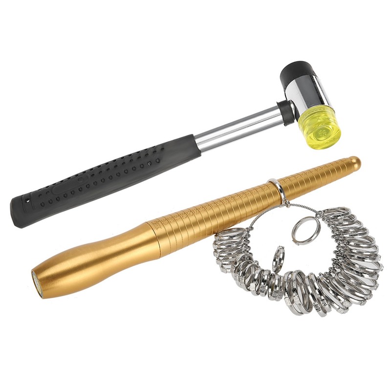 3pcs / Set Ring Mandrel Sizer Finger Measuring Stick Handle