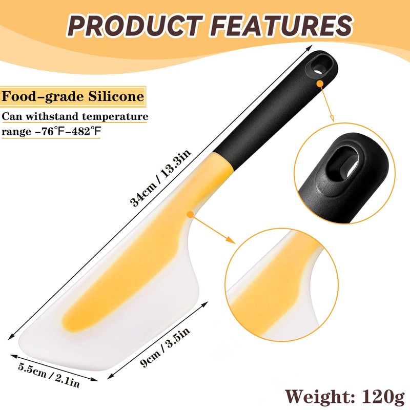 Bigwinyep Omelette Spatula, Silicone Spatula Flipper, Heat Resistant Omelette Turner
