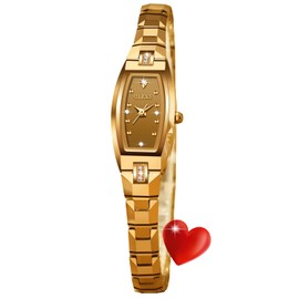 OLEVS Women Gold Watches Slim Thin Small Face Square Diamond Ladies Elegant Dress Tungsten Wrist Watch