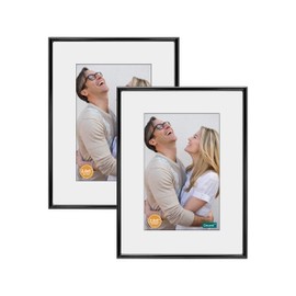 DECANIT 5x7 Picture Frame Metal,Thin Profile Photo Frame 5 by 7 Inch, Display for Wall Mounting or Tabletop Pack of 2,Black