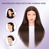 Mannequin Head Human Hair 80% Real Hair Cosmetology Mannequin Head