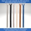 Pack of 2 Non Separable Zippers, 40cm Track Length, Dark