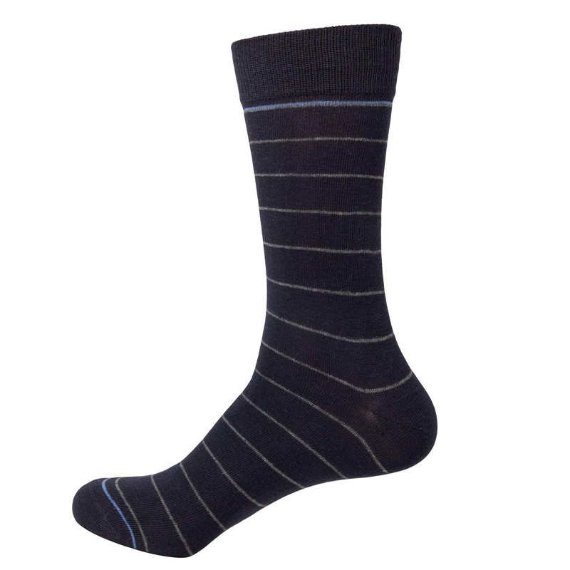 HHX YONLEE Gift Boxed Men's Dress Socks Blue Striped Design