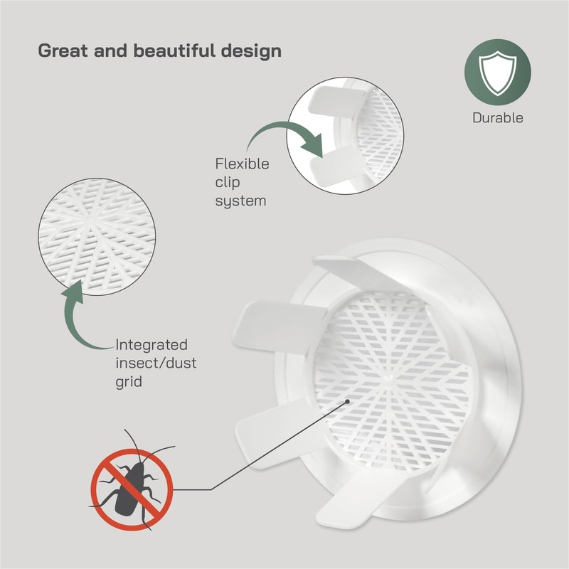 Vent Systems 78mm to 98mm Pack of 2 - White